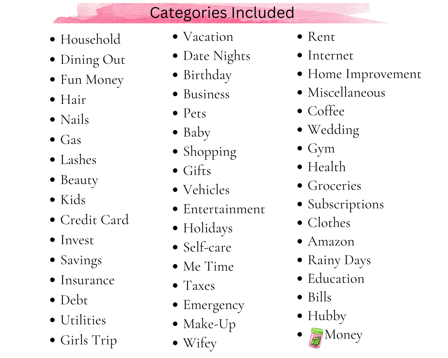 Boss Budgeting Binder - Pink Cash Envelope System