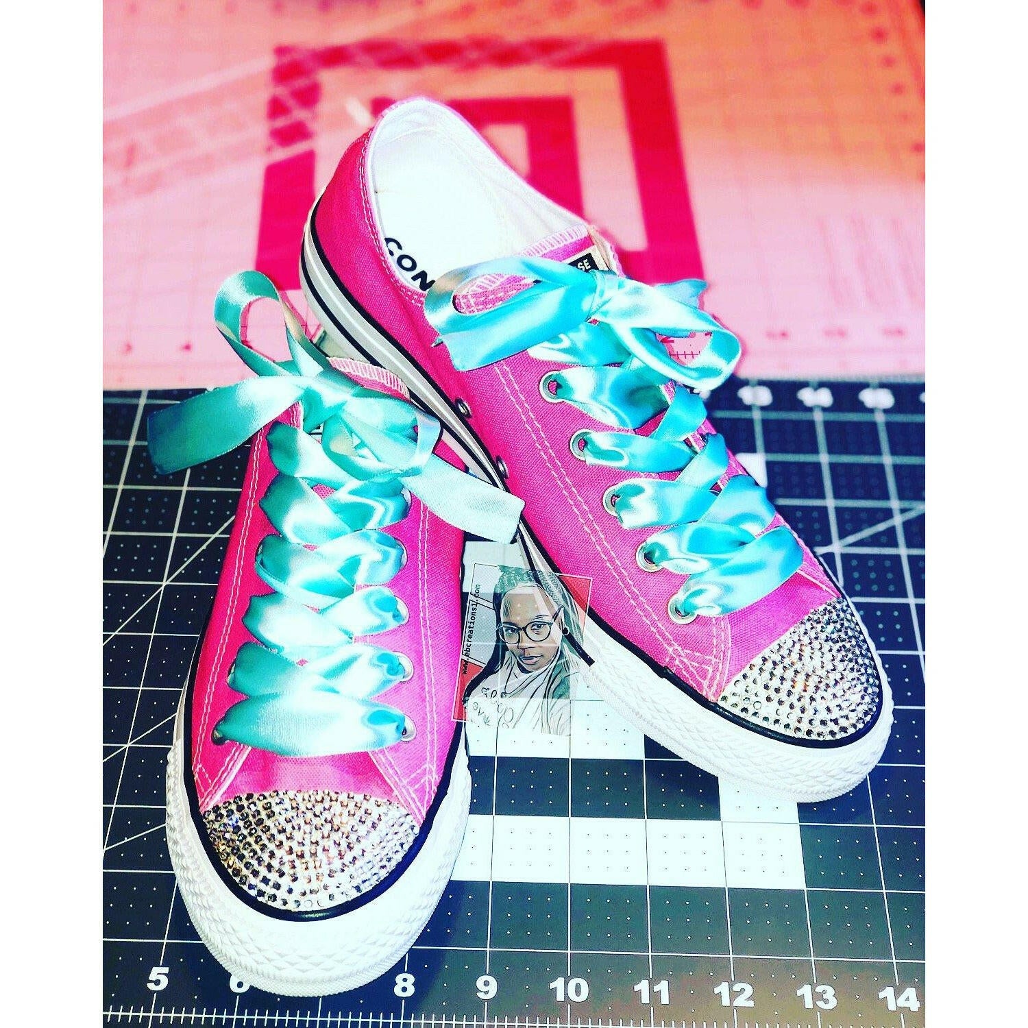 Rhinestone Converse Shoes With Spikes 