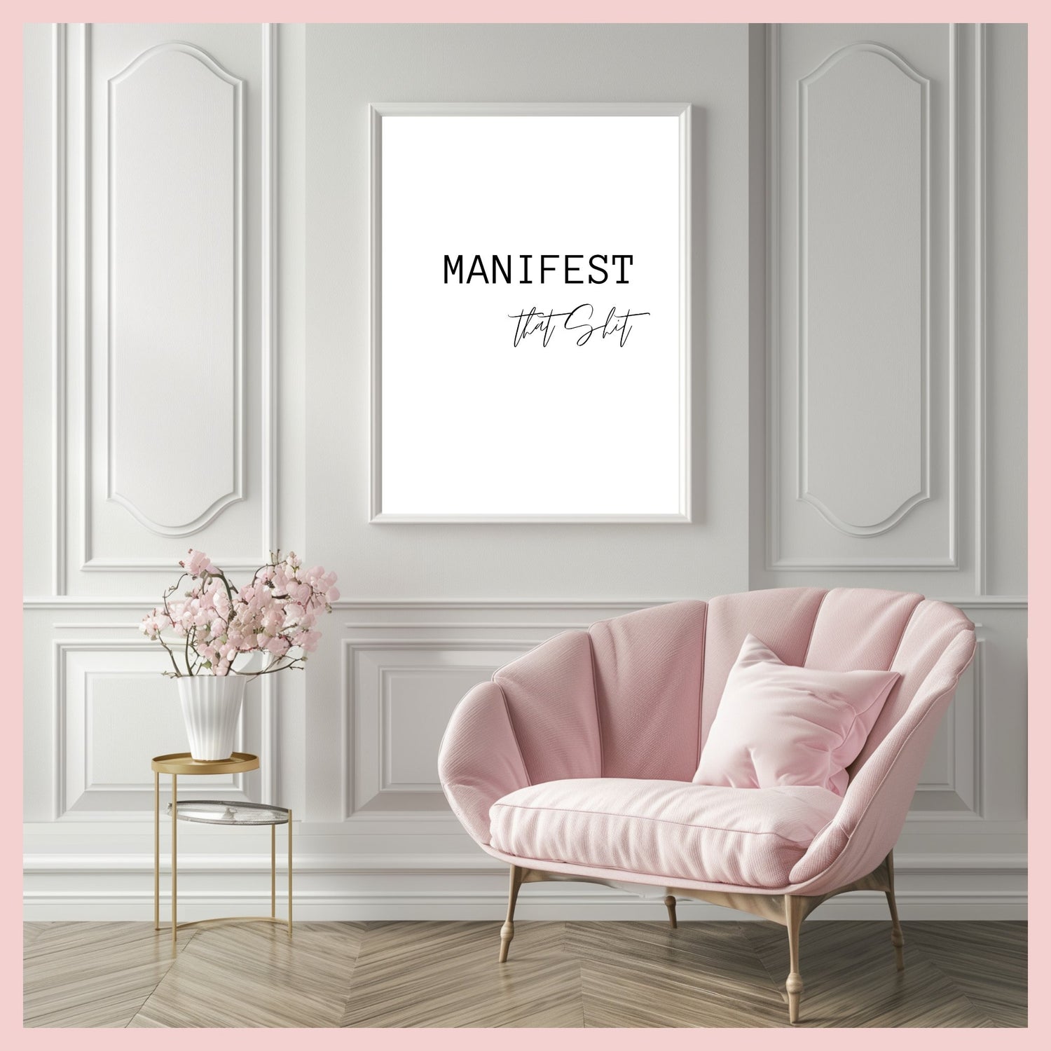 Wall Art and Home Decor Motivational Picture Hanging on Brick Wall
