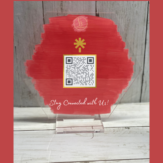 Gold Trim Custom QR scan code plaque 