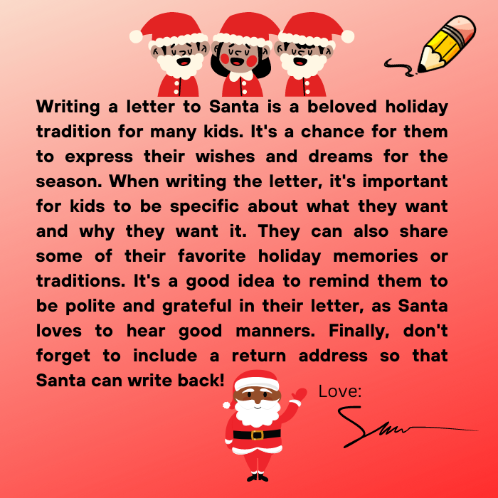 Letter to Santa for Kids
