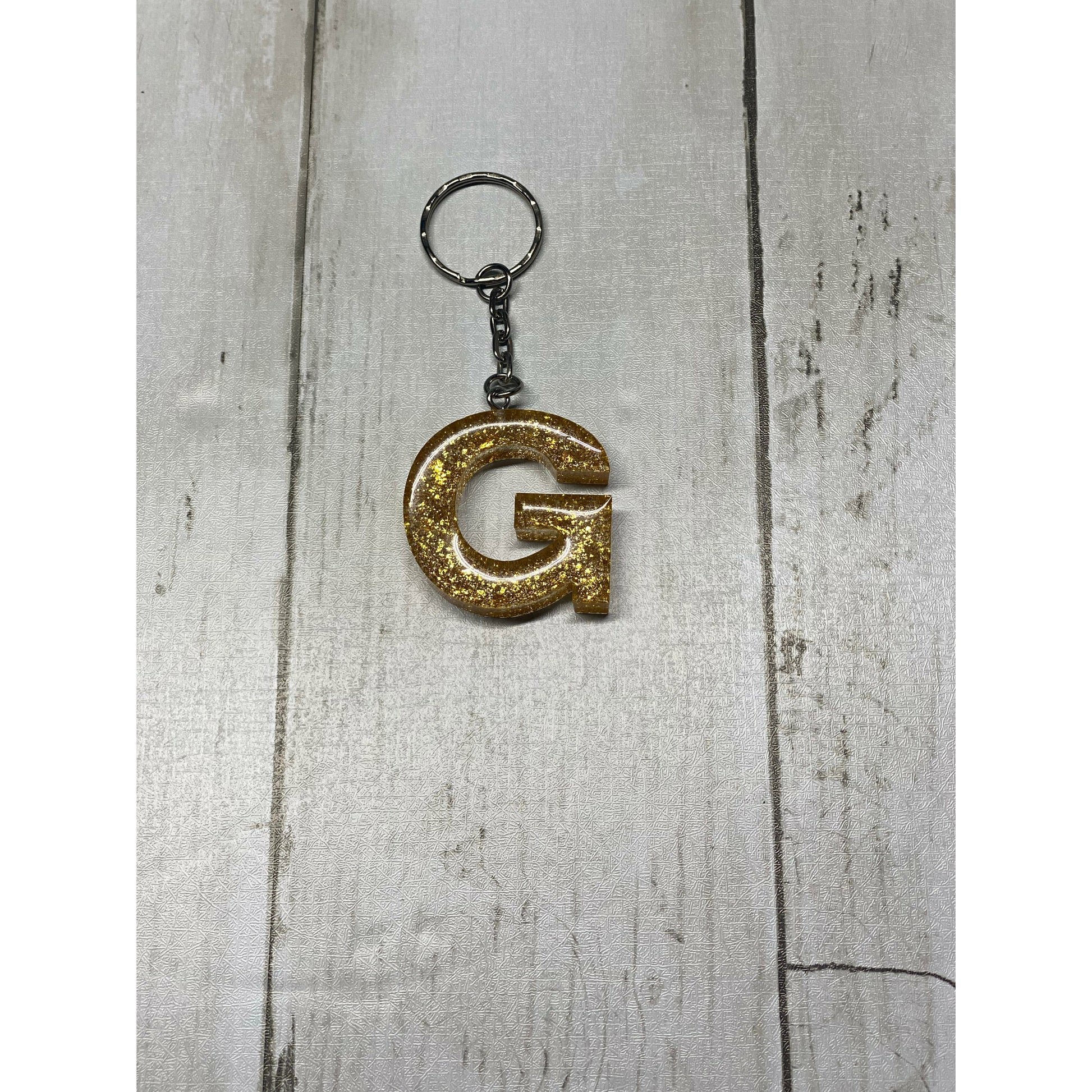 Gold Glitter keychain | Letter | Number - Eb Creations Keychains Gold Glitter keychain | Letter | Number