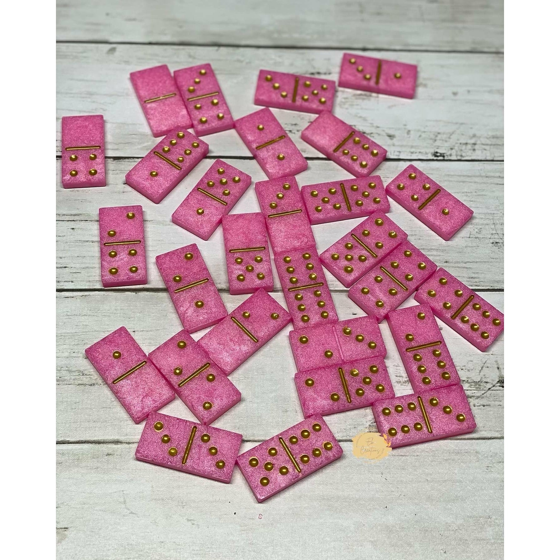 Pink & Gold Domino Set - Eb Creations Pink & Gold Domino Set