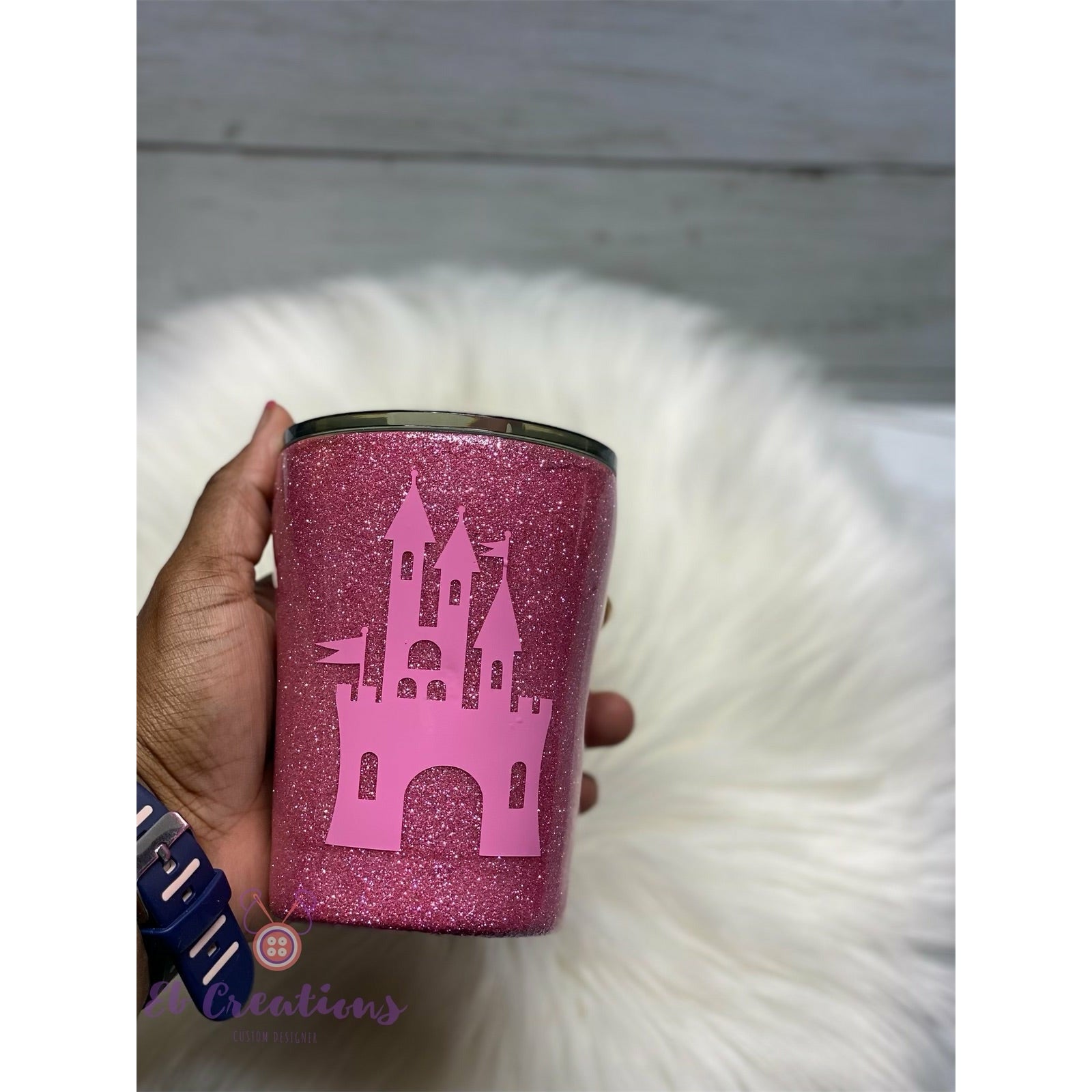 Princess Castle Glitter Tumbler - Eb Creations Princess Castle Glitter Tumbler