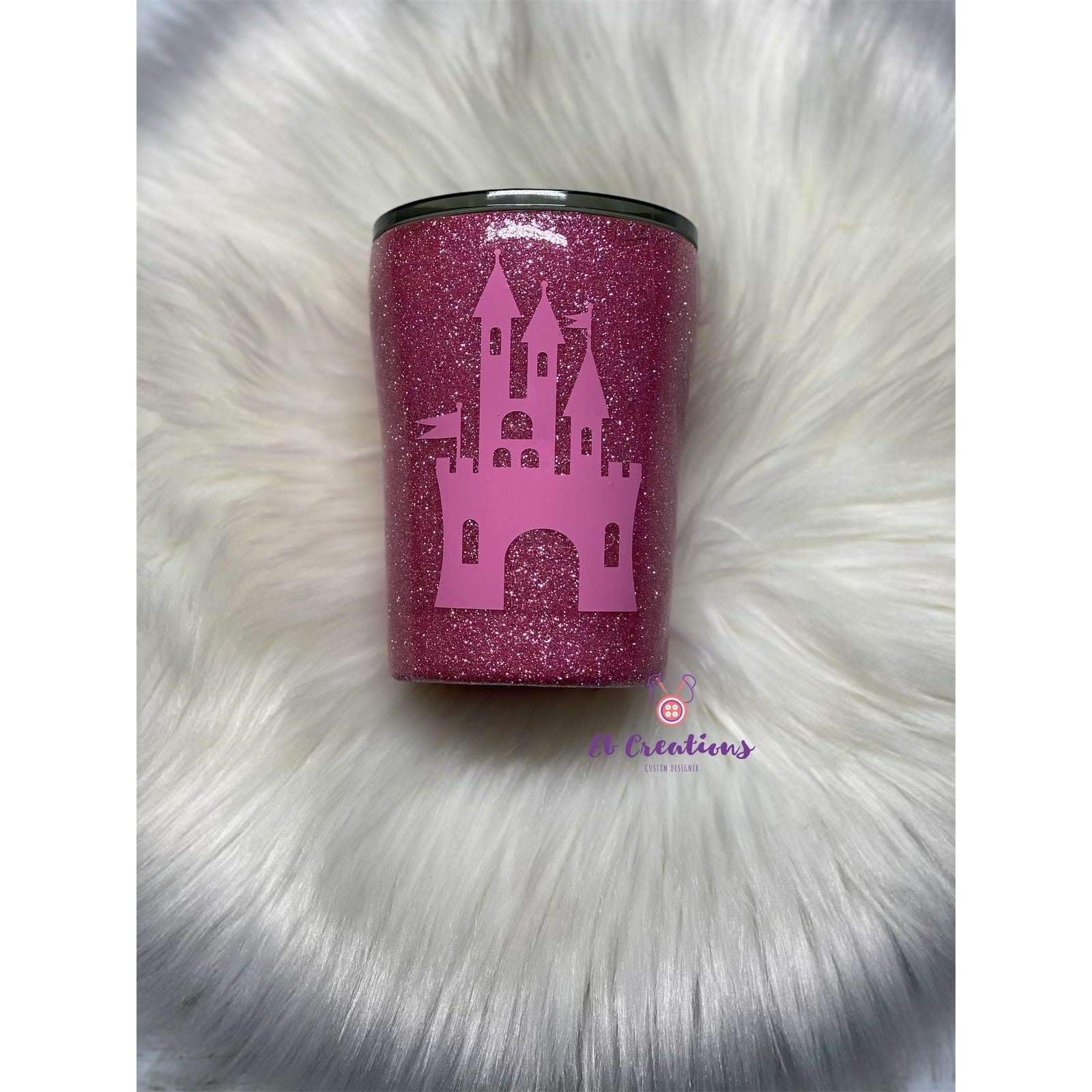 Princess Castle Glitter Tumbler - Eb Creations Princess Castle Glitter Tumbler
