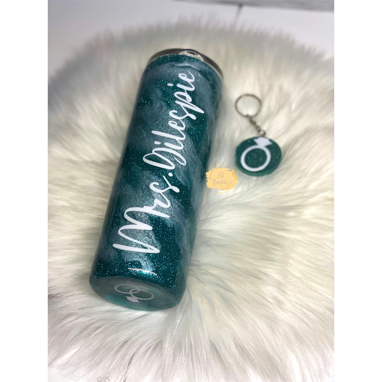 Teal Milky-Way Glitter Tumbler | Personalized - Eb Creations Teal Milky-Way Glitter Tumbler | Personalized