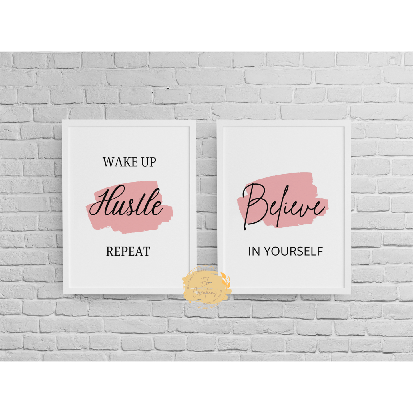 Sleep Hustle Repeat & Believe In Yourself | Wall Art | Wall Decor | Motivational Quotes - Eb Creations Posters, Prints, & Visual Artwork Sleep Hustle Repeat & Believe In Yourself | Wall Art | Wall Decor | Motivational Quotes